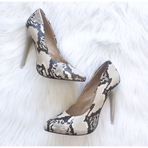 Maiden Lane skin snake skin leather pumps - Picture 4 of 6